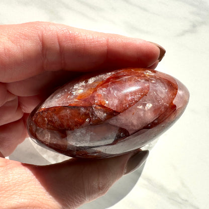 Fire Quartz Palm Stone A