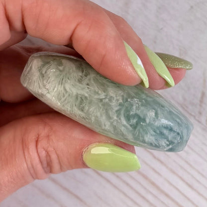 Snowflake Fluorite Palm Stone | Option A