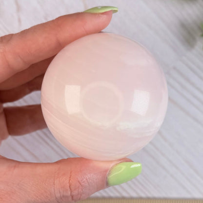 UV Reactive Mangano Calcite Sphere | Option A