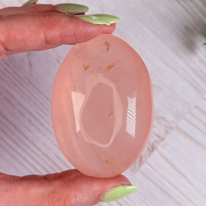 Rose Quartz Palm Stone - AA+ Grade | Option C