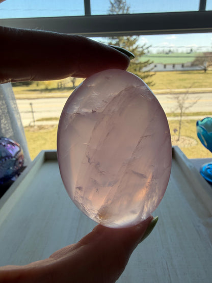 Rose Quartz Palm Stone - AA+ Grade | Option C
