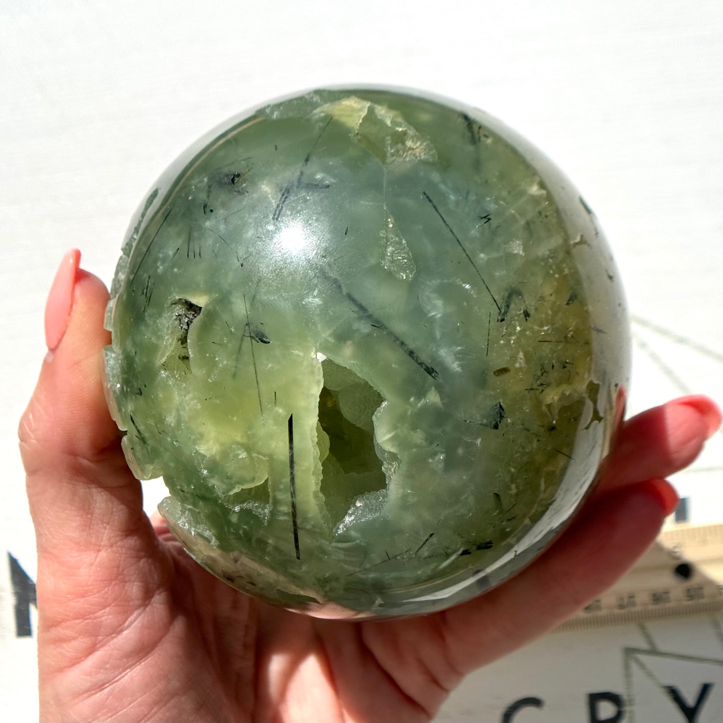 Prehnite with Epidote Sphere from South Africa