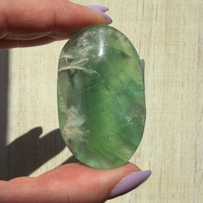 Snowflake Fluorite Palm Stone | Option F