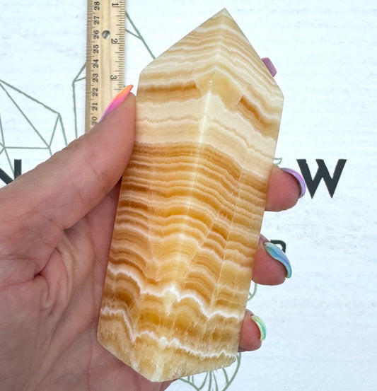 Orange Calcite Obelisk from Madagascar