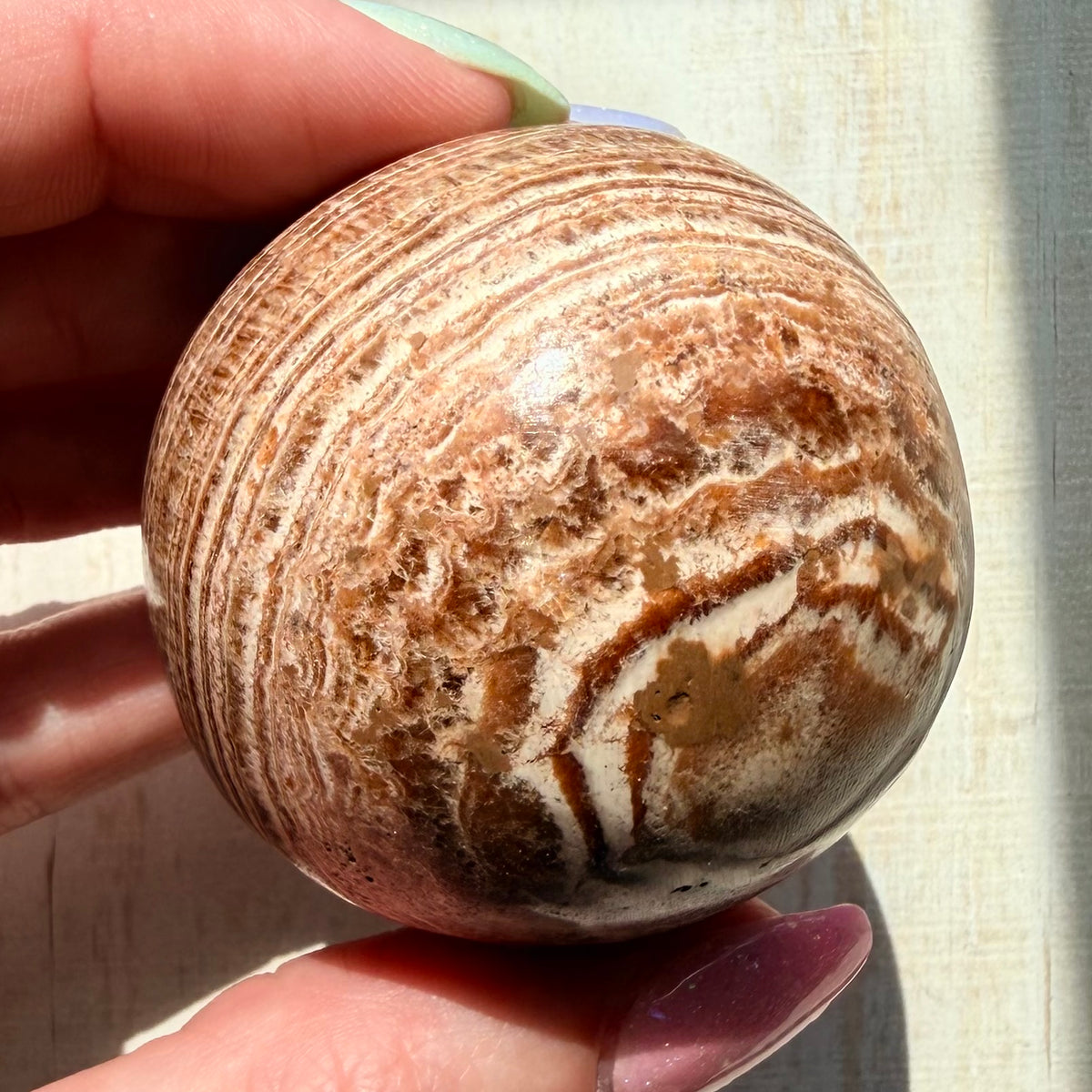 Aragonite Sphere - Brown | Natural Crystal Sphere | Option B