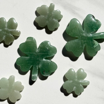 One (1) Green Aventurine Shamrock Carving