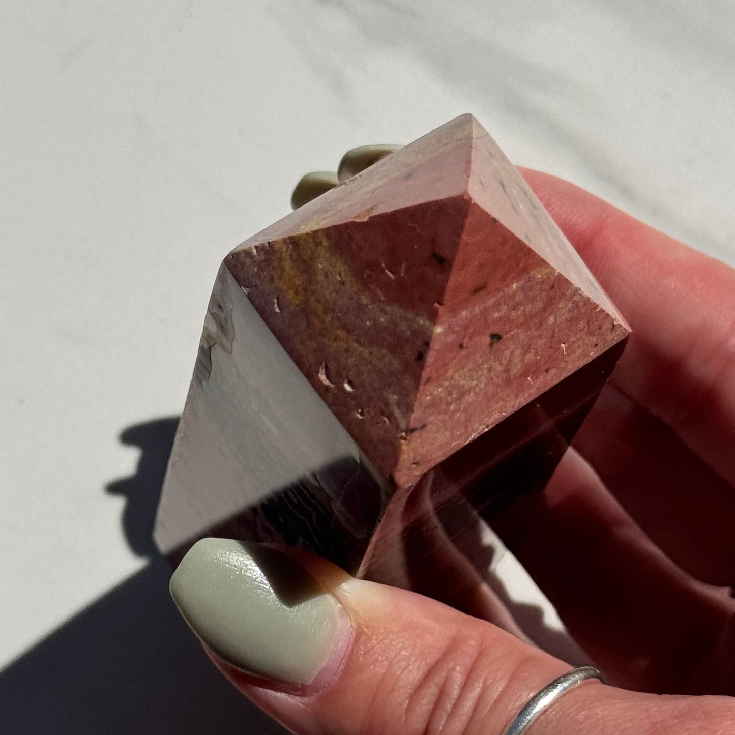 Stunning Natural Pink, Green, & Yellow Ocean Jasper Tower | Option A