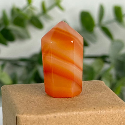 One (1) Mini Carnelian "Cupcake" Tower Carving