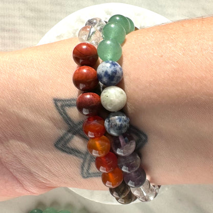 One (1) Crystal Chakra Bracelet (8mm Beads)