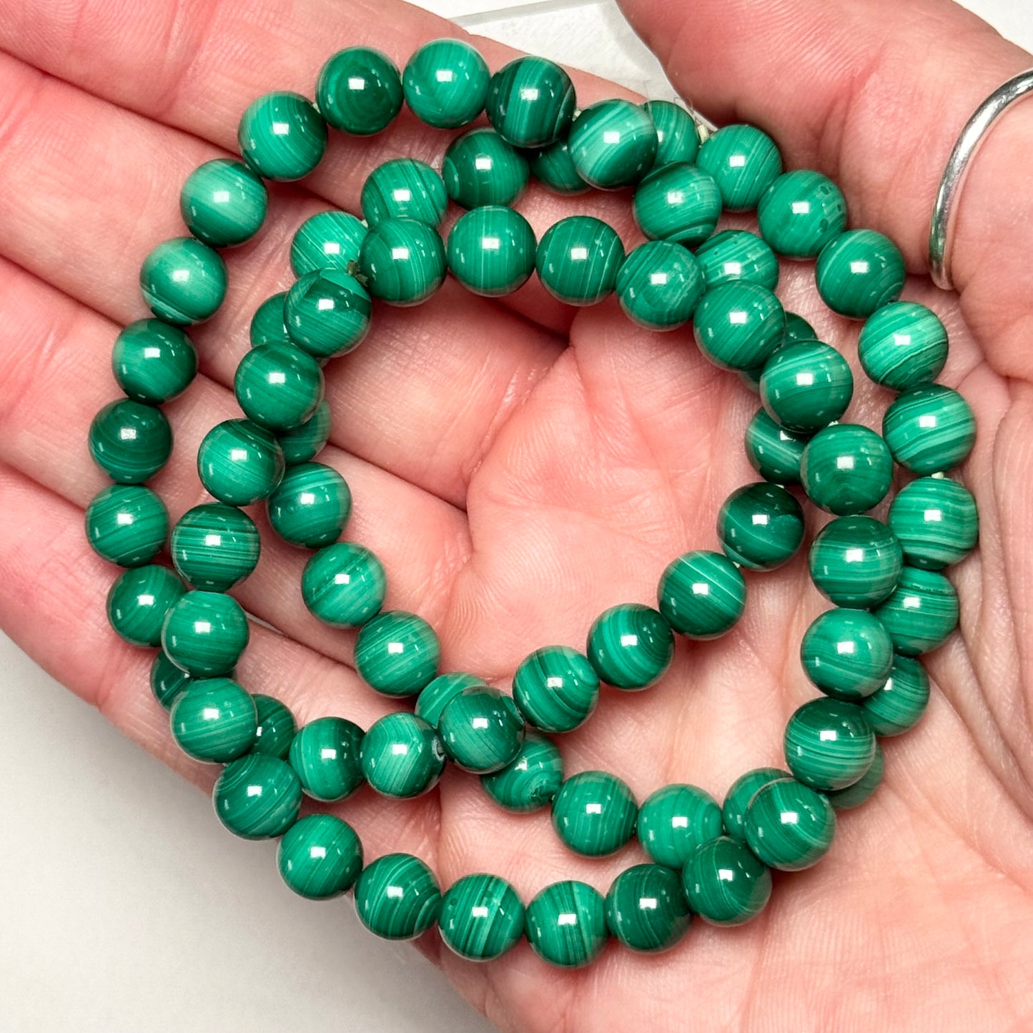 One (1) Malachite Bracelet (8mm Bead)