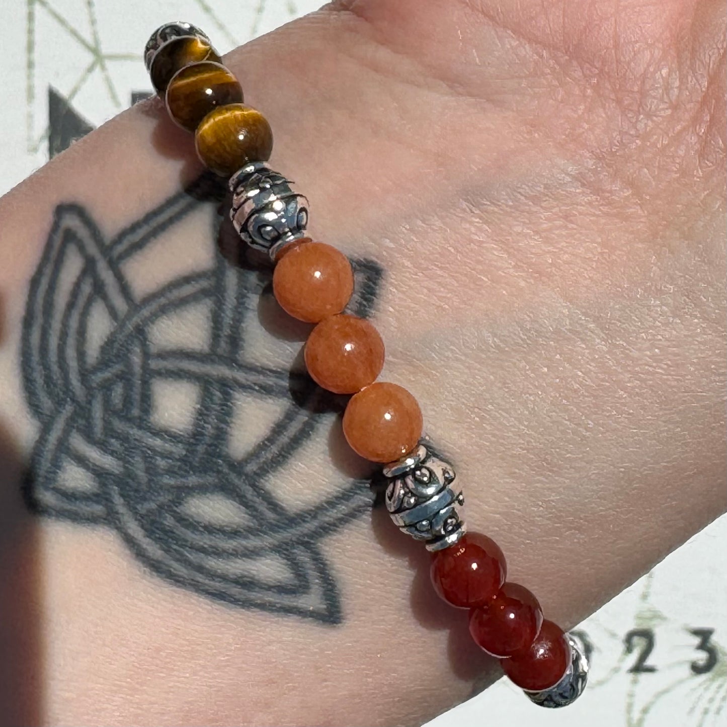 Silver Beaded Chakra Bracelet (6mm Bead)