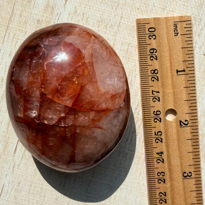 Fire Quartz Palm Stone | Hematoid Quartz | Option I