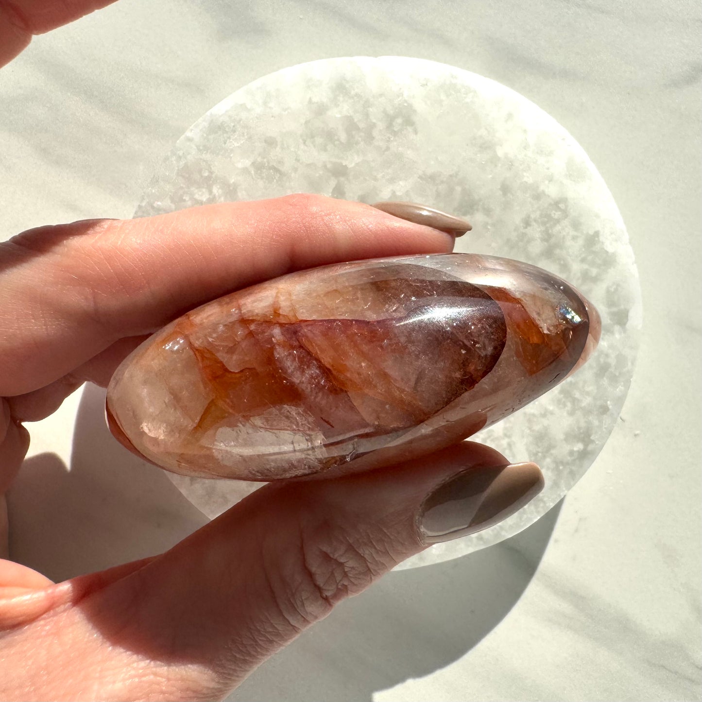 Fire Quartz Palm Stone F