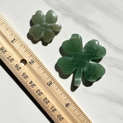 One (1) Green Aventurine Shamrock Carving