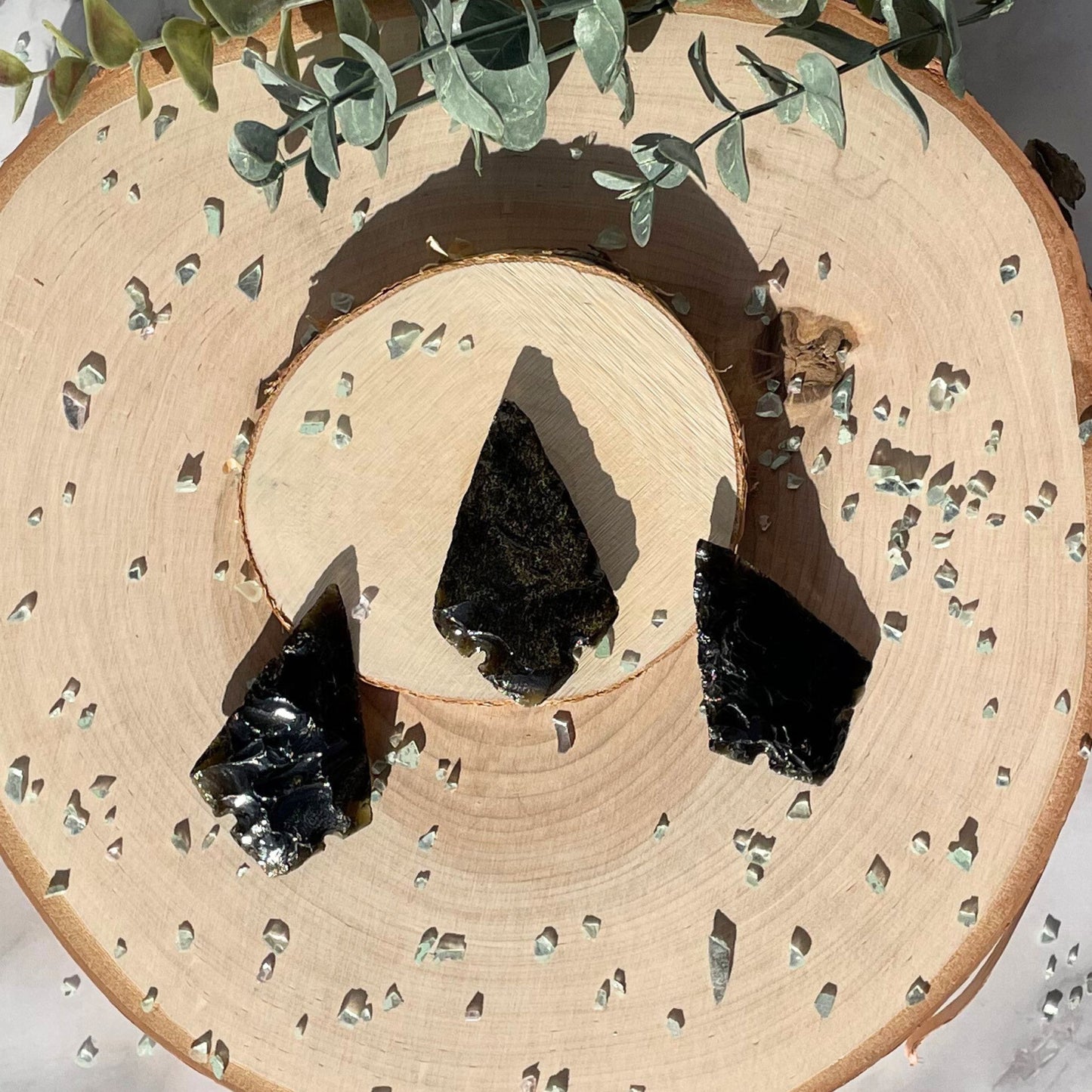 Golden Sheen Obsidian Arrowheads