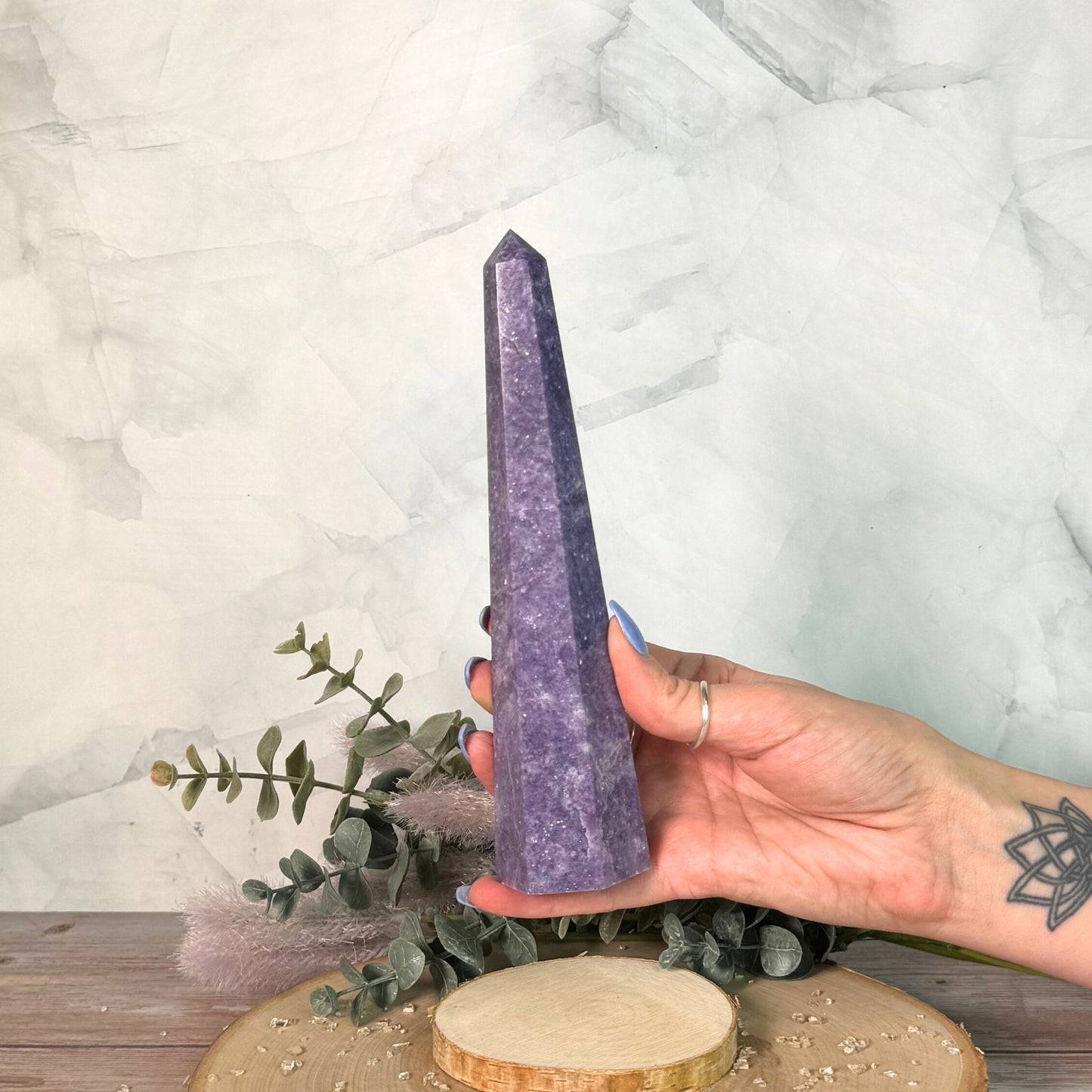 Lepidolite Tower from Brazil (8.5 inch)