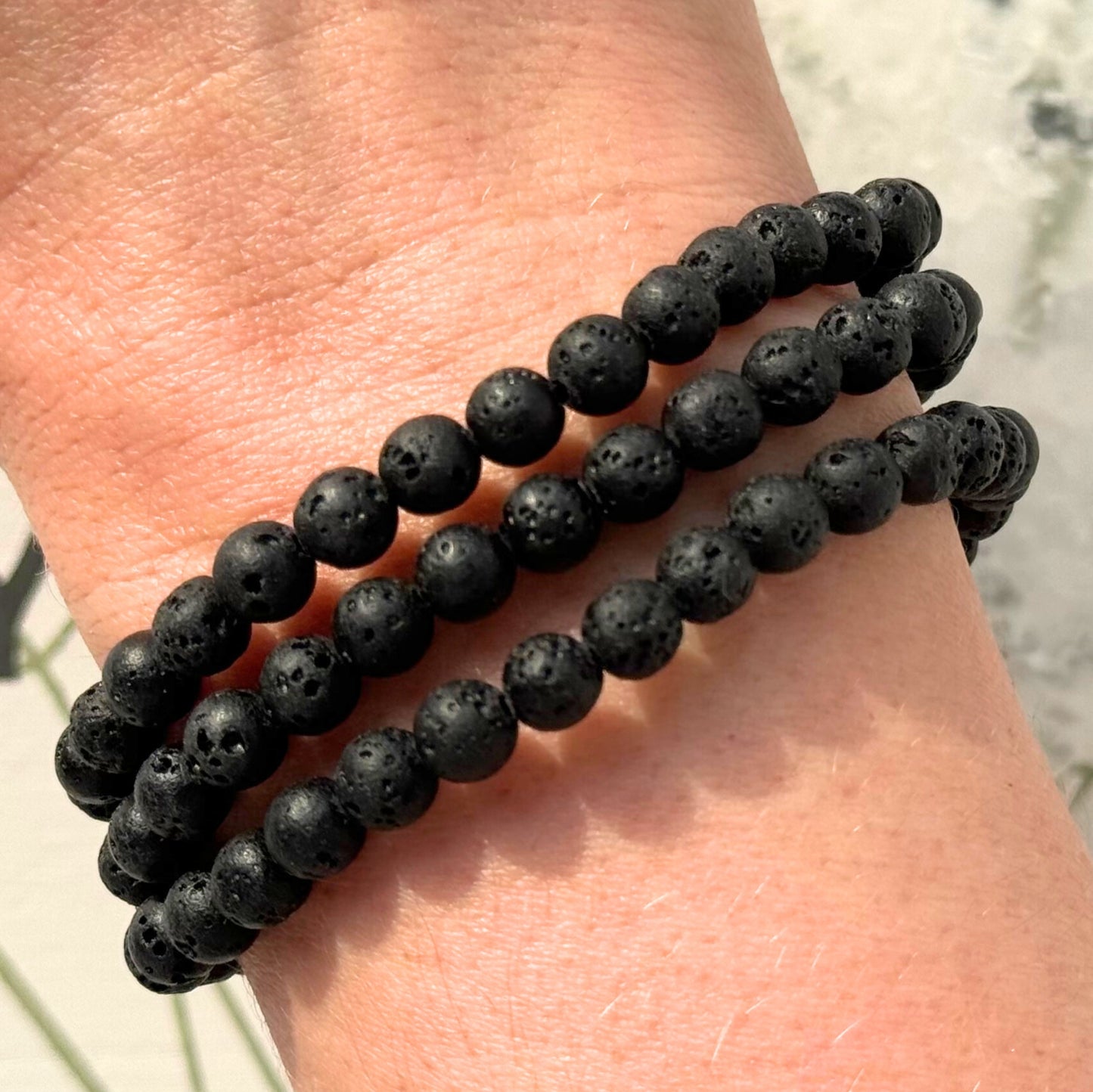 ONE Lava Stone Bracelet from Indonesia (6mm Bead)