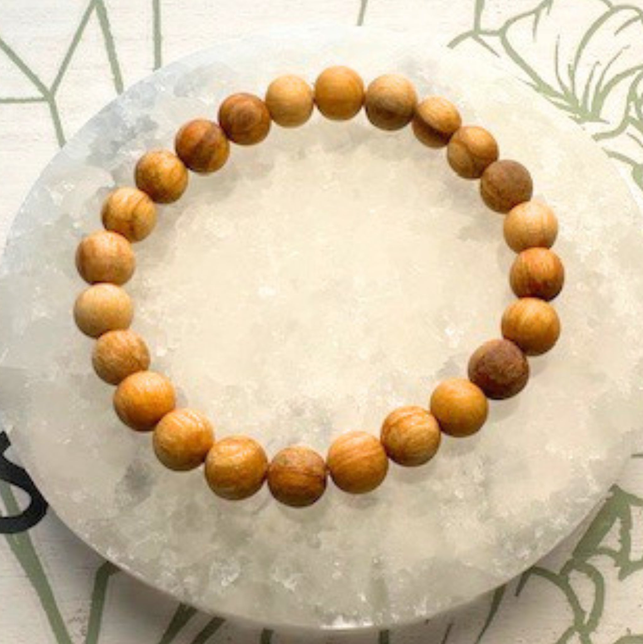 Bracciale Palo Santo In Legno Sacro - Perle Rtonde 6mm - Elastico, Fatto A Mano