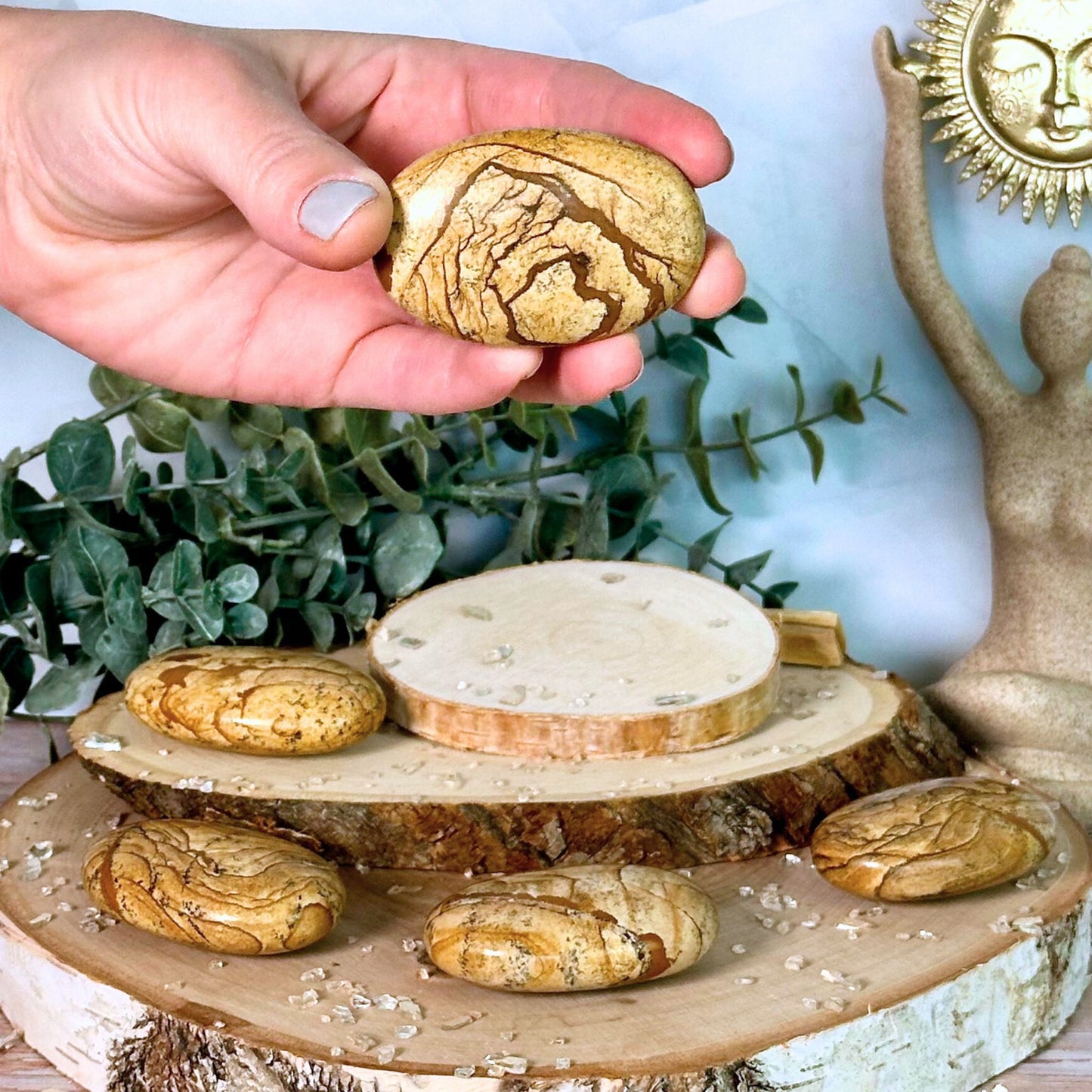 One (1) Picture Jasper Palm Stone