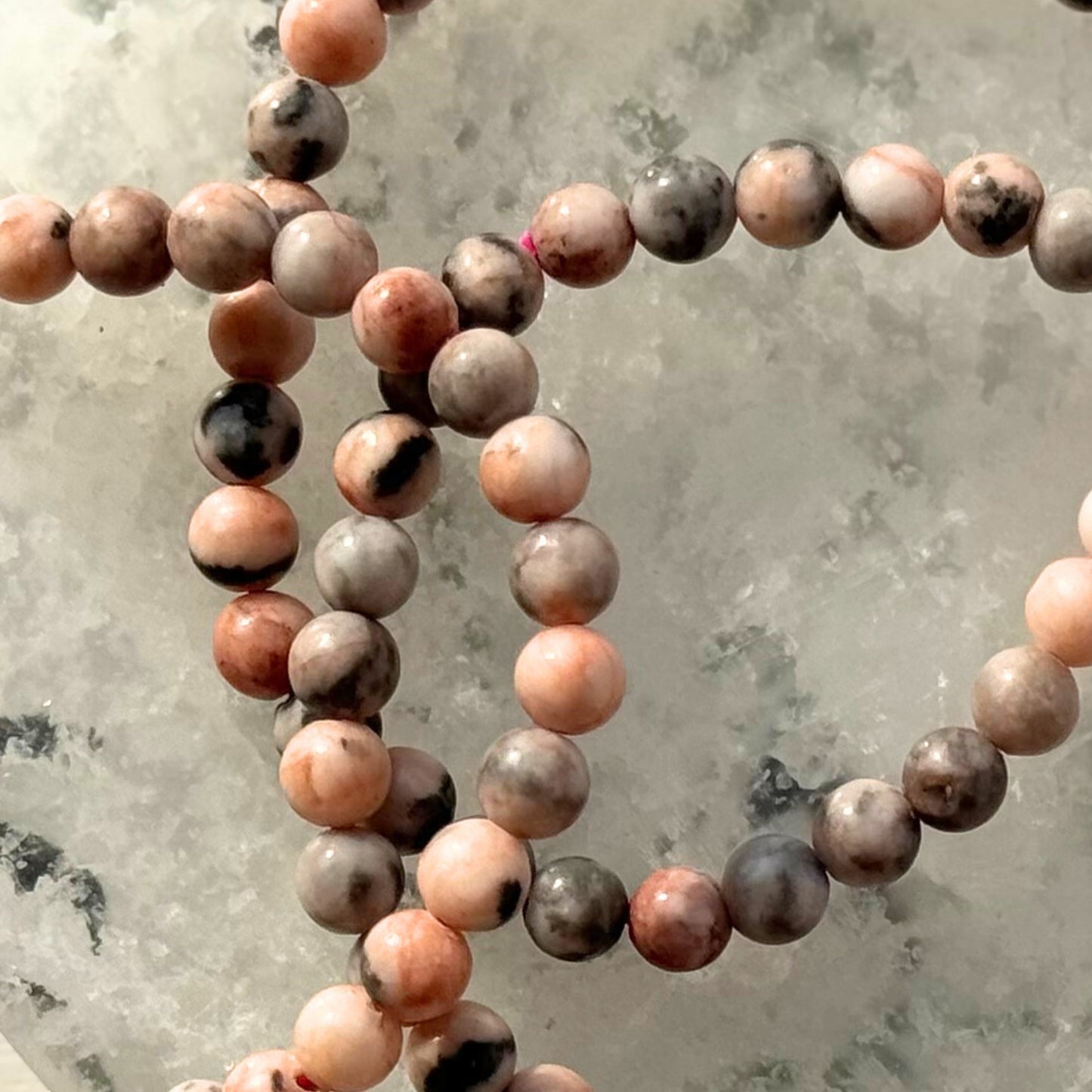 Pink Zebra Jasper Bracelet from Madagascar (6mm)