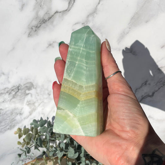 Pistachio Calcite Obelisk - 5 Inch