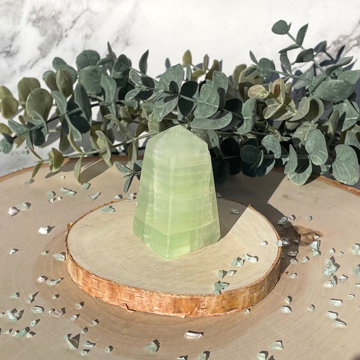 Pistachio Calcite Obelisk - 2.16 Inch