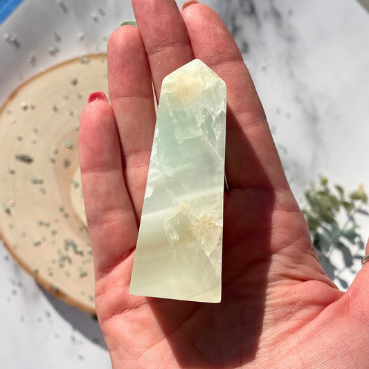 Pistachio Calcite Obelisk - 3.13 inch
