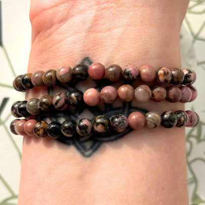 One (1) Rhodonite Bracelet (6mm)