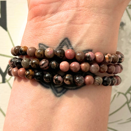 One (1) Rhodonite Bracelet (6mm)