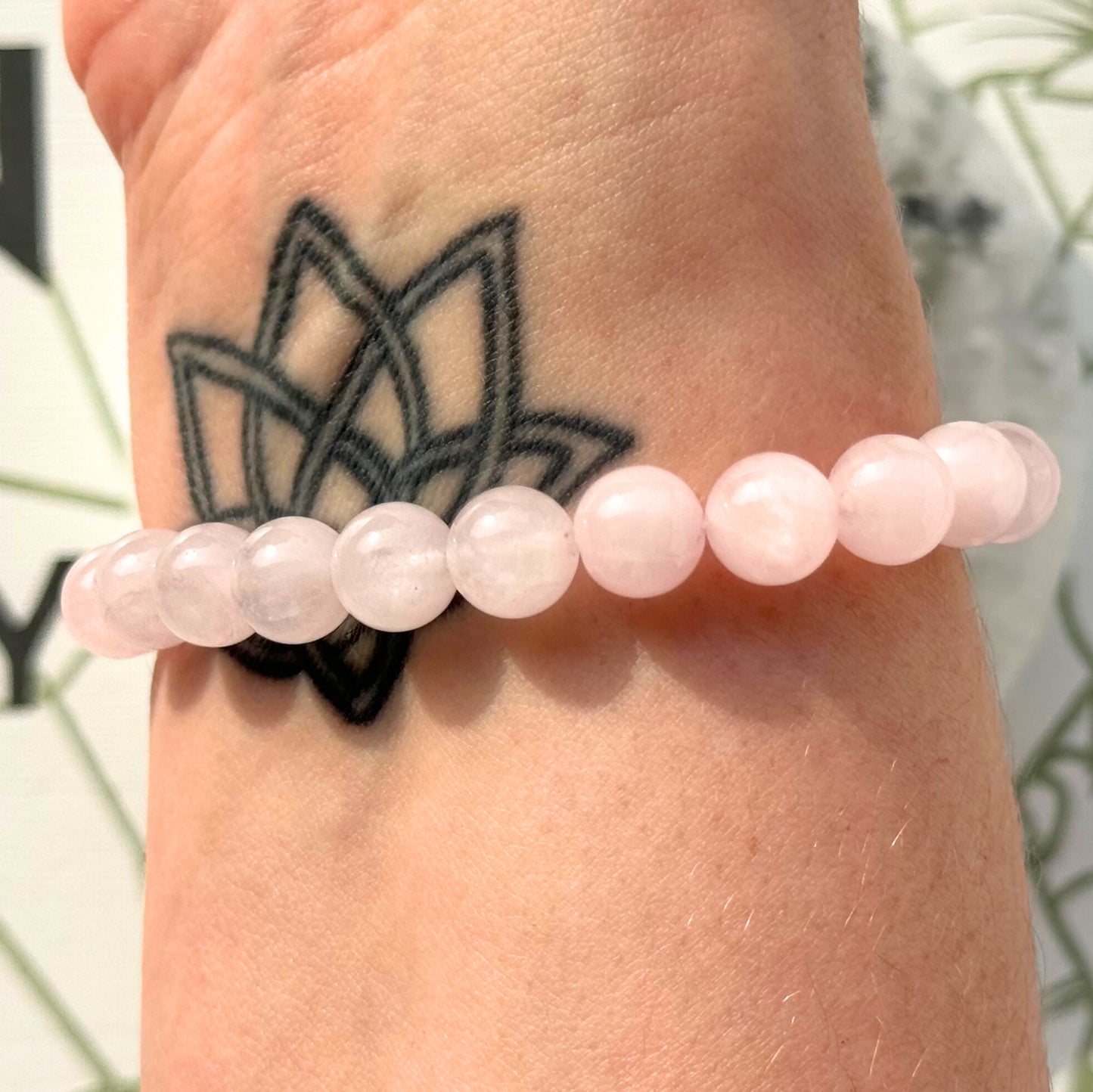 ONE Rose Quartz Bracelet from Madagascar (8mm Bead)
