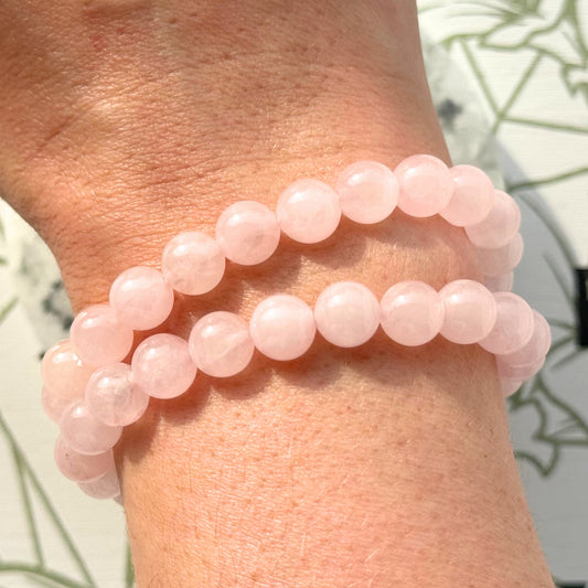 ONE Rose Quartz Bracelet from Madagascar (8mm Bead)