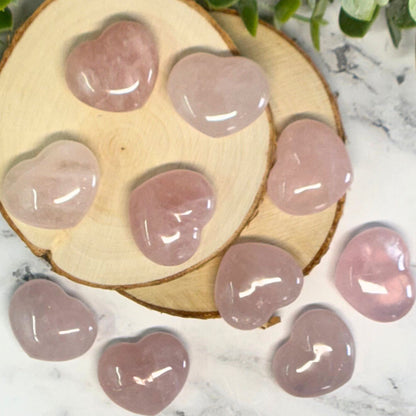 One (1) Rose Quartz Mini Heart (30mm)