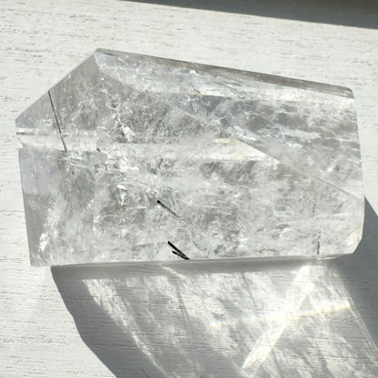 Water Clear Tourmalinated Quartz Freeform - Museum Grade Clarity from Brazil