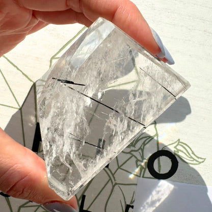 Water Clear Tourmalinated Quartz Freeform - Museum Grade Clarity from Brazil