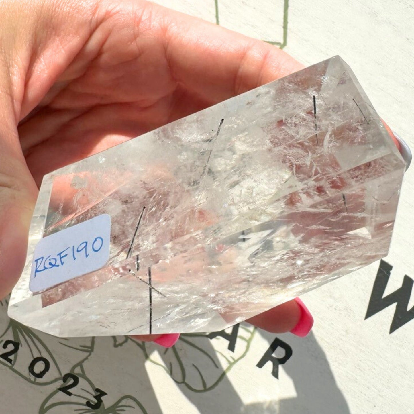 High Quality Beautiful Tourmalinated Quartz Freeform from Brazil
