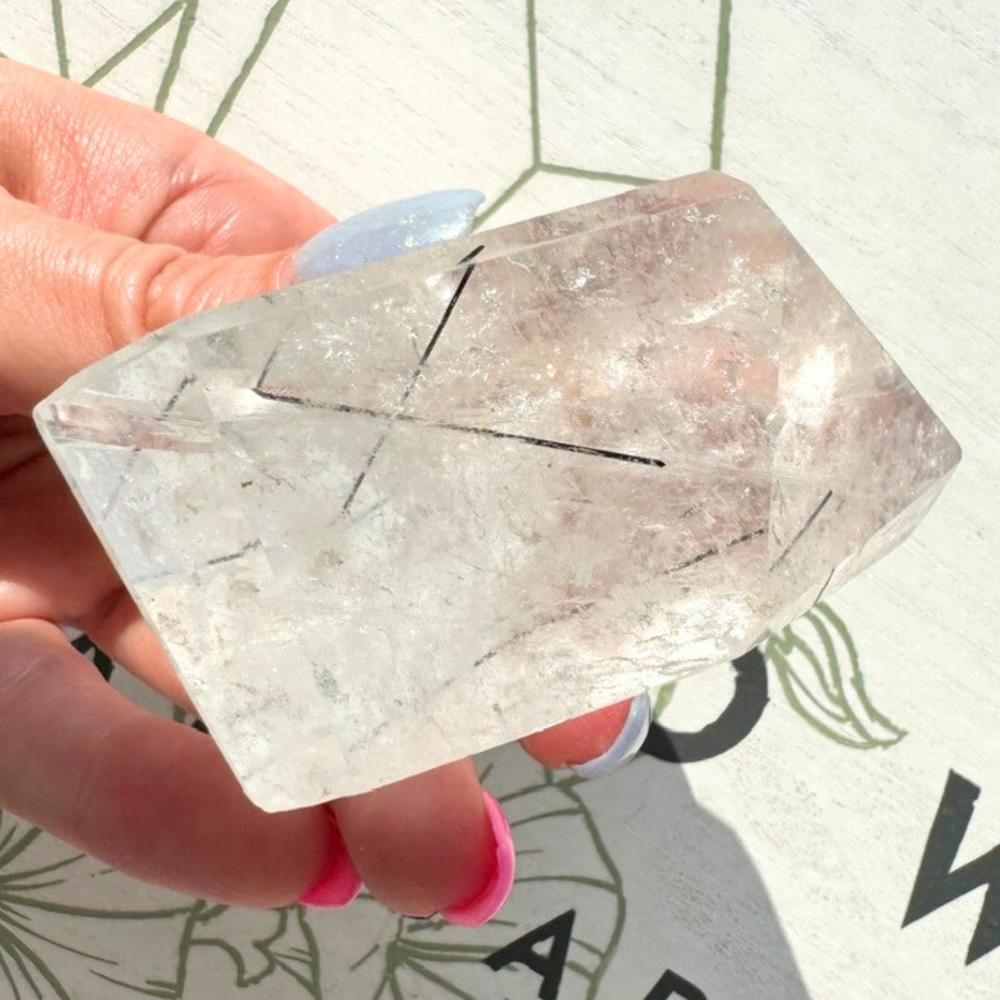 High Quality Beautiful Tourmalinated Quartz Freeform from Brazil