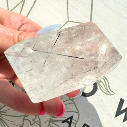 Water Clear Tourmalinated Quartz Freeform - Museum Grade Clarity from Brazil