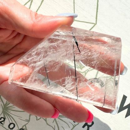Water Clear Tourmalinated Quartz Freeform - Museum Grade Clarity from Brazil