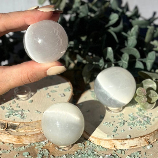 1.61-Inch Selenite Spheres (41 mm) from Morocco