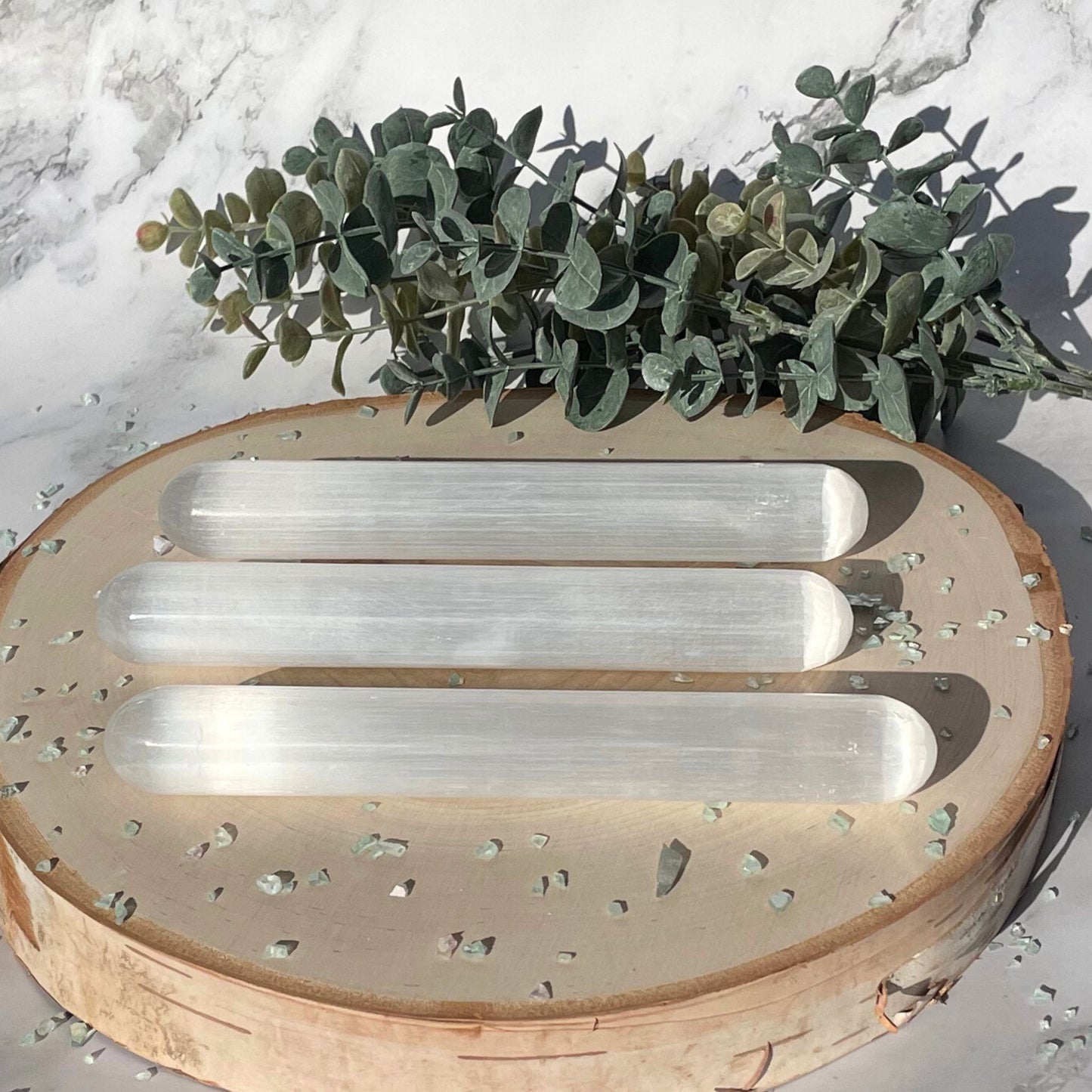 Selenite Wand from Morocco - Blunt End