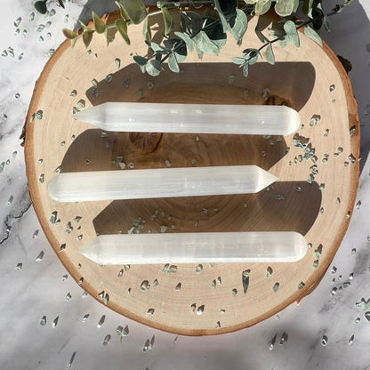 One (1) Selenite Wand from Morocco - Pointed End