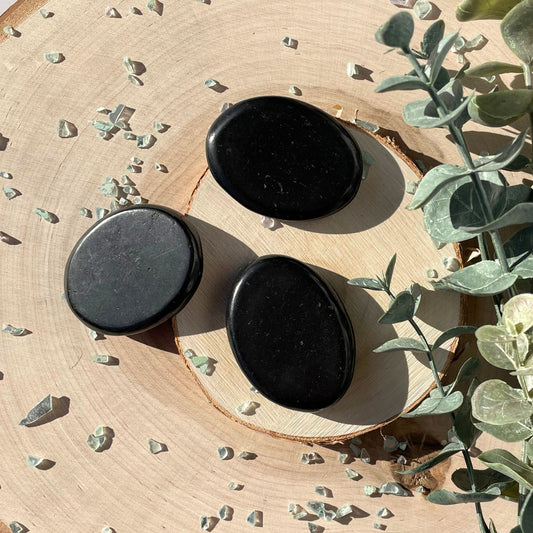 Flat Shungite Palm Stones from Russia