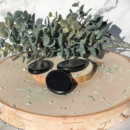 One (1) Flat EMF Blocking Shungite Palm Stone from Russia