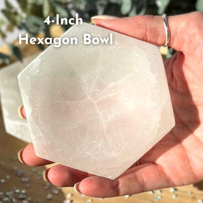 One (1) Selenite Bowl from Morocco - Various Shapes