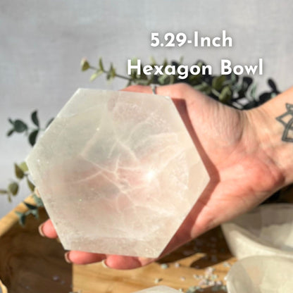 One (1) Selenite Bowl from Morocco - Various Shapes
