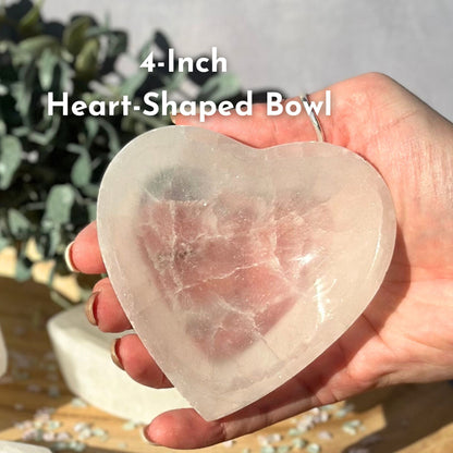One (1) Selenite Bowl from Morocco - Various Shapes