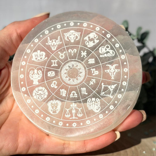 4-Inch Round Selenite Charging Plates from Morocco - Variety