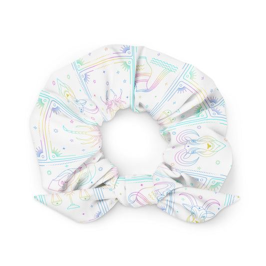 Rainbow Zodiac Tarot Recycled Scrunchie