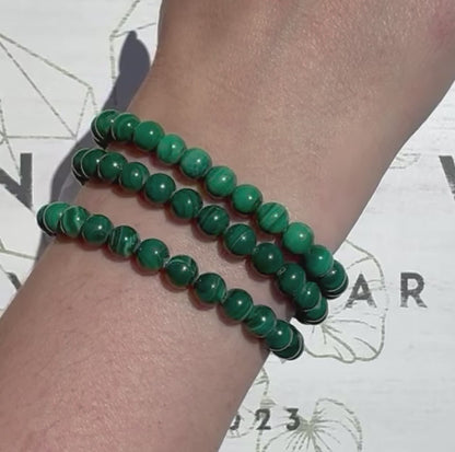 One (1) Malachite Bracelet (6mm Bead)