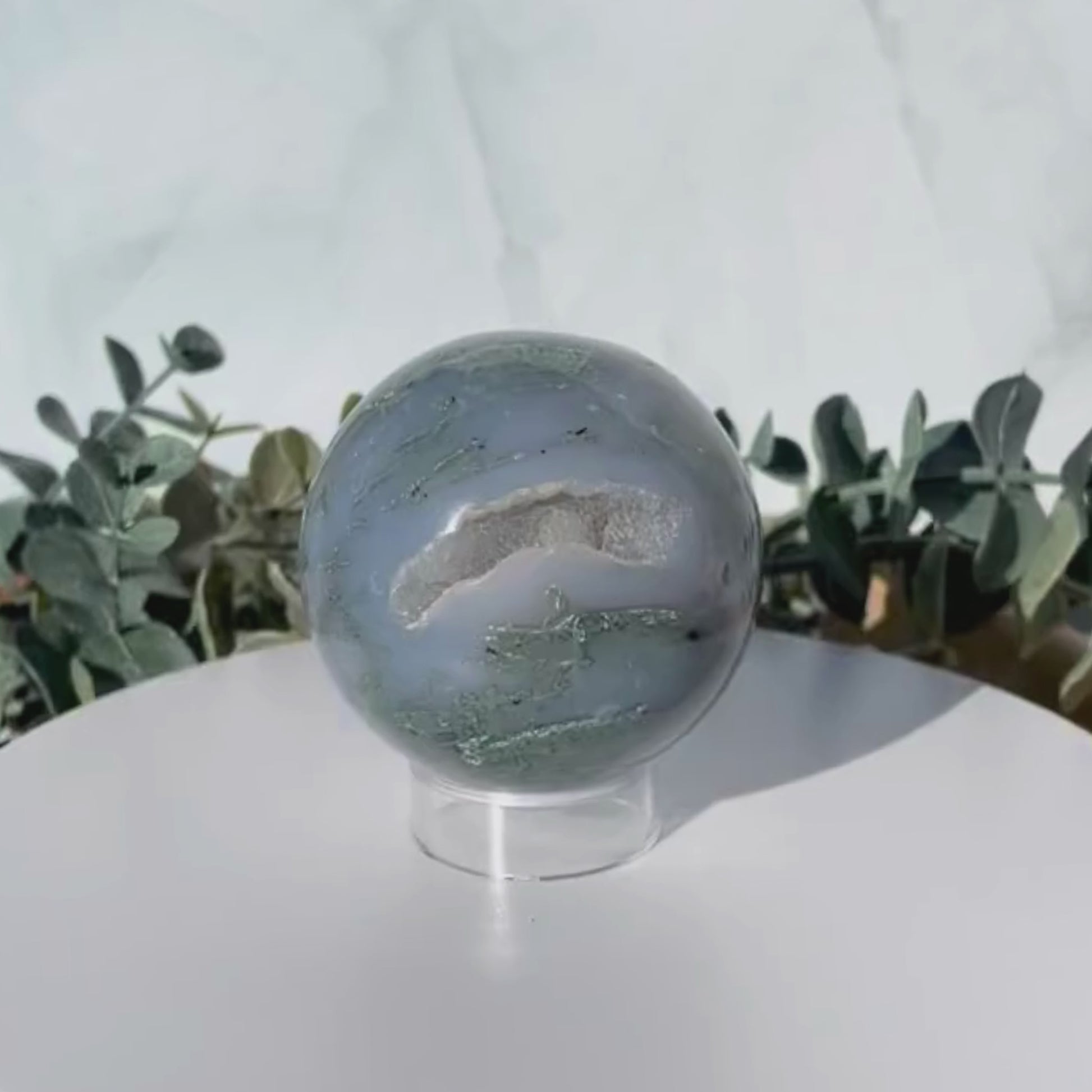 2 inch moss agate sphere